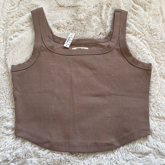 Madewell The Tailored Crop Tank in Sleekhold Size L - Picture 2 of 11